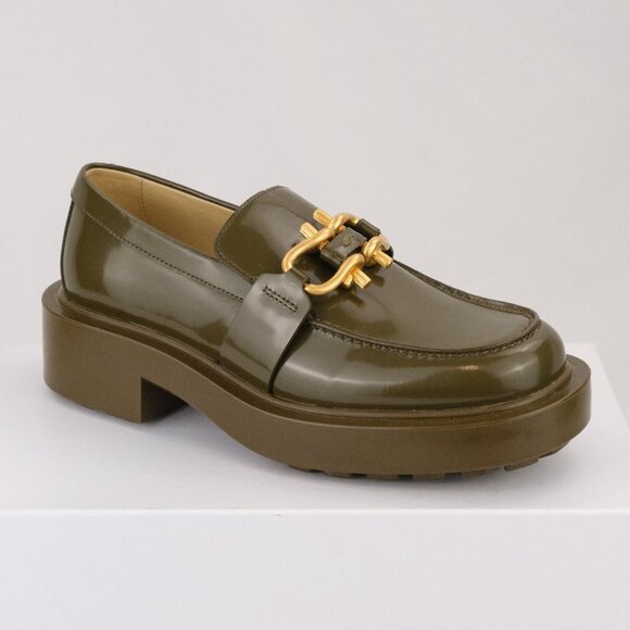 Bottega Veneta Shoes - Bottega Veneta Monsieur Patent Leather Loafers, Dark Olive Green, EU 36 / US 6